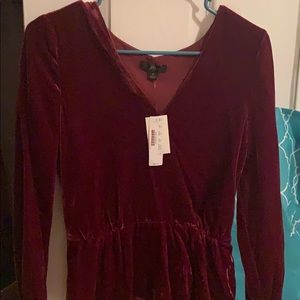 BNWT JCrew Burgundy Peplum Top!!